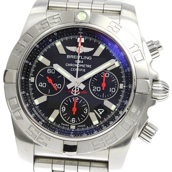 BREITLING Chronomat44 AB0111 Date black Dial Automatic Men's Watch - Picture 1 of 7